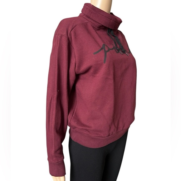 Pink by Victoria's Secret Maroon Mock Neck Sweatshirt XS - Picture 2 of 4